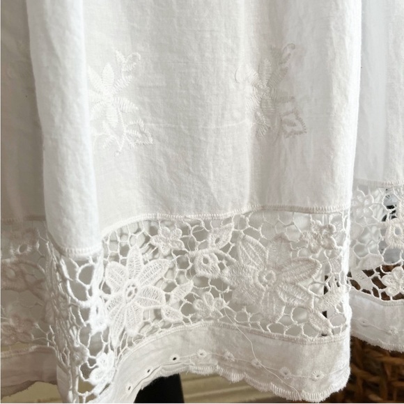 Francesca's Miami White Spaghetti Strap Lace & Embroidered Sundress, size M - Picture 9 of 9